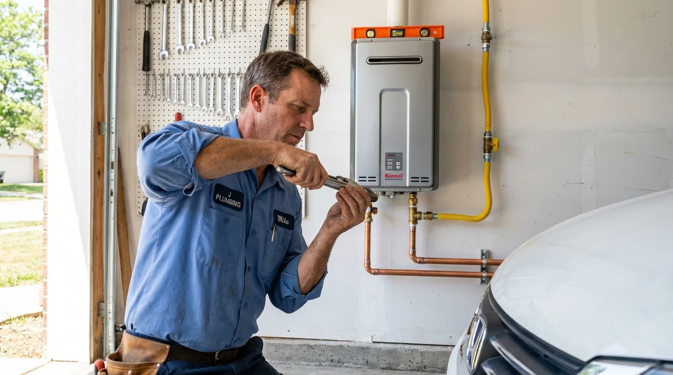 Tankless water heater installation by a Johns Plumbing LLC plumber in Woolwich